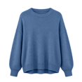 thumbnail image 1 of Women's Fall Winter Neck Pullover Sweater Casual Soft Loose Fit Long Sleeve Knit for Daily Wear, 1 of 3