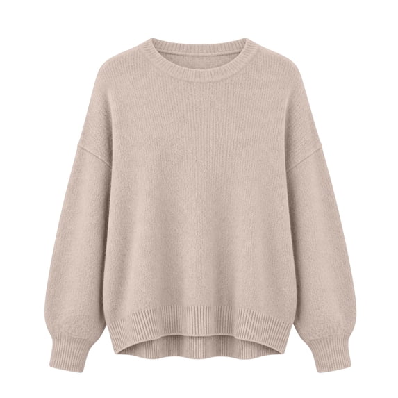 Women's Fall Winter Neck Pullover Sweater Casual Soft Loose Fit Long Sleeve Knit for Daily Wear