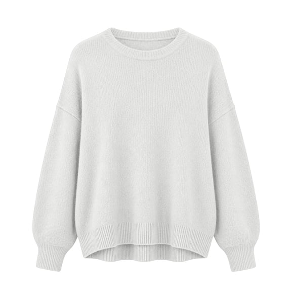 Women's Fall Winter Neck Pullover Sweater Casual Soft Loose Fit Long Sleeve Knit for Daily Wear