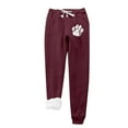 thumbnail image 1 of Women's Fall Winter Pants Casual Warm Fleece Pants Fashion Dog Paw Print Trousers Lounge Sweatpants for Outgoing, 1 of 5
