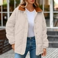 thumbnail image 1 of Women's Fall Winter Quilted Jackets Lightweight Casual Button Padded Puffer Coats Outerwear with Pockets New Light Fall Jacket Women Casual Beige XXL, 1 of 9