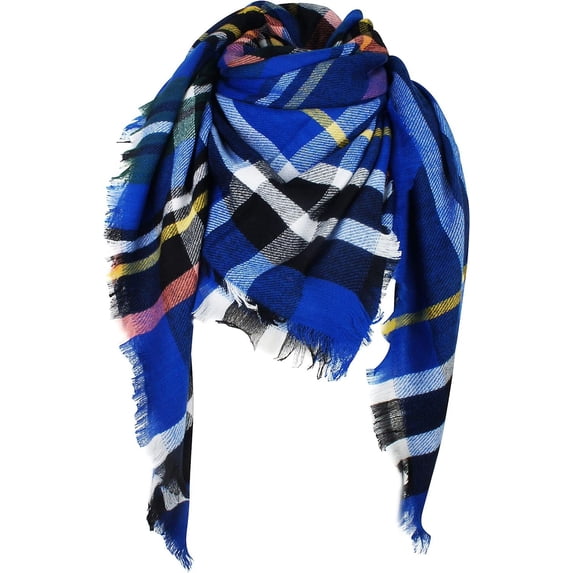 Women's Fall Winter Scarf Classic Tassel Plaid Tartan Warm Soft Chunky Large Blanket Wrap Shawl Scarves