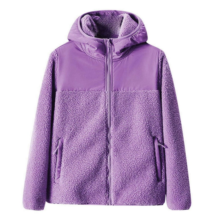 Purple fuzzy north face jacket sale