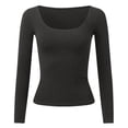thumbnail image 1 of Women's T-Shirts Comfortable Slim Fit Long Sleeve Top for Fall and Winter Fashion, 1 of 5