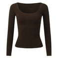 thumbnail image 1 of Women's Fall Winter Slim Fit Long Sleeve T-Shirt Soft Comfortable Casual Basic Top for Ladies, 1 of 5