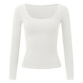 thumbnail image 1 of Women's T-Shirts Comfortable Slim Fit Long Sleeve Top for Fall and Winter Fashion, 1 of 5