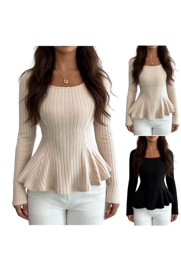 Women's Fall Winter Solid Color Knit Pullover Sweater Top Round Neck Long Sleeve Hollow Out Back Loose Fit Casual Daily Wear Loungewear Travel Outfits Fashion Essential Gift for Women
