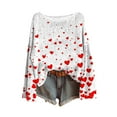 thumbnail image 1 of Women's Fall/Winter Valentine's Day Heart-Printed Sweater Pullover Trendy Round Neck Long Sleeve Knitted Cotton Top Loose Casual Fashion Daily Wear, 1 of 5