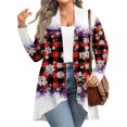thumbnail image 1 of Women's Fall and Winter Fashion Casual Print Long Sleeve Mid-Length Cardigan Jacket, Christmas Theme for Holiday Season,Purple,3XL, 1 of 6