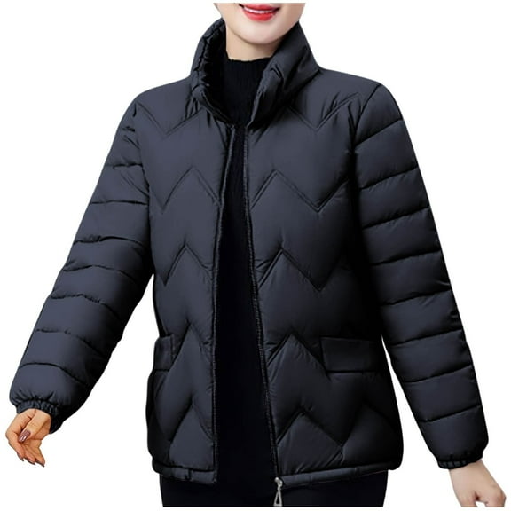 Women's Fall and Winter Thicken Puffer Jacket Plus Size Casual Long Sleeved Loose Sweatshirt Hooded Sweatshirt Coats