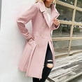 thumbnail image 1 of Women's Fall/winter Lapel Double A Line Coat With Pockets Coat Double Wool Blend Coat Women Wool Dresses Winter Boot Winter Jackets for Women Mid Calf Warm Winter Winter Jackets Women Dark Wool Coat, 1 of 3