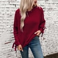 thumbnail image 1 of Women's Fall/winter Sweater With Bow Pullover Loose Casual Long Sleeved Sweater Athletic Sweaters for Men Fitted Sweaters Workout Sweater Knit Sweater for Women Quarter Zip Sweater Womens Oversized, 1 of 5