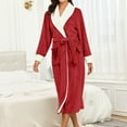 thumbnail image 1 of TYGHBN Women's Fall/winter V Neck Solid Color Flannel Long Nightgown Bath Robe Women's Towel Material Long Japanese Kimono Robe Dressing Gowns for Women Womens Kimono Robes plus Size Womens Robes, 1 of 5