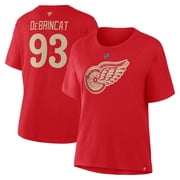Womens Fanatics Alex DeBrincat Red Detroit Red Wings Authentic Stack Name & Number T-Shirt