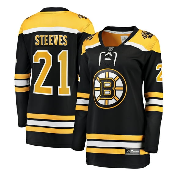 Women's Fanatics Alex Steeves Black Boston Bruins Home Breakaway Jersey