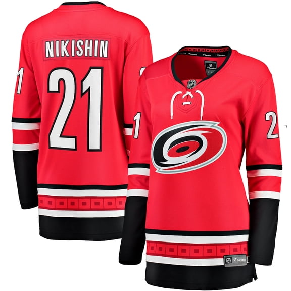 Women's Fanatics Alexander Nikishin Black Carolina Hurricanes Home Breakaway Jersey
