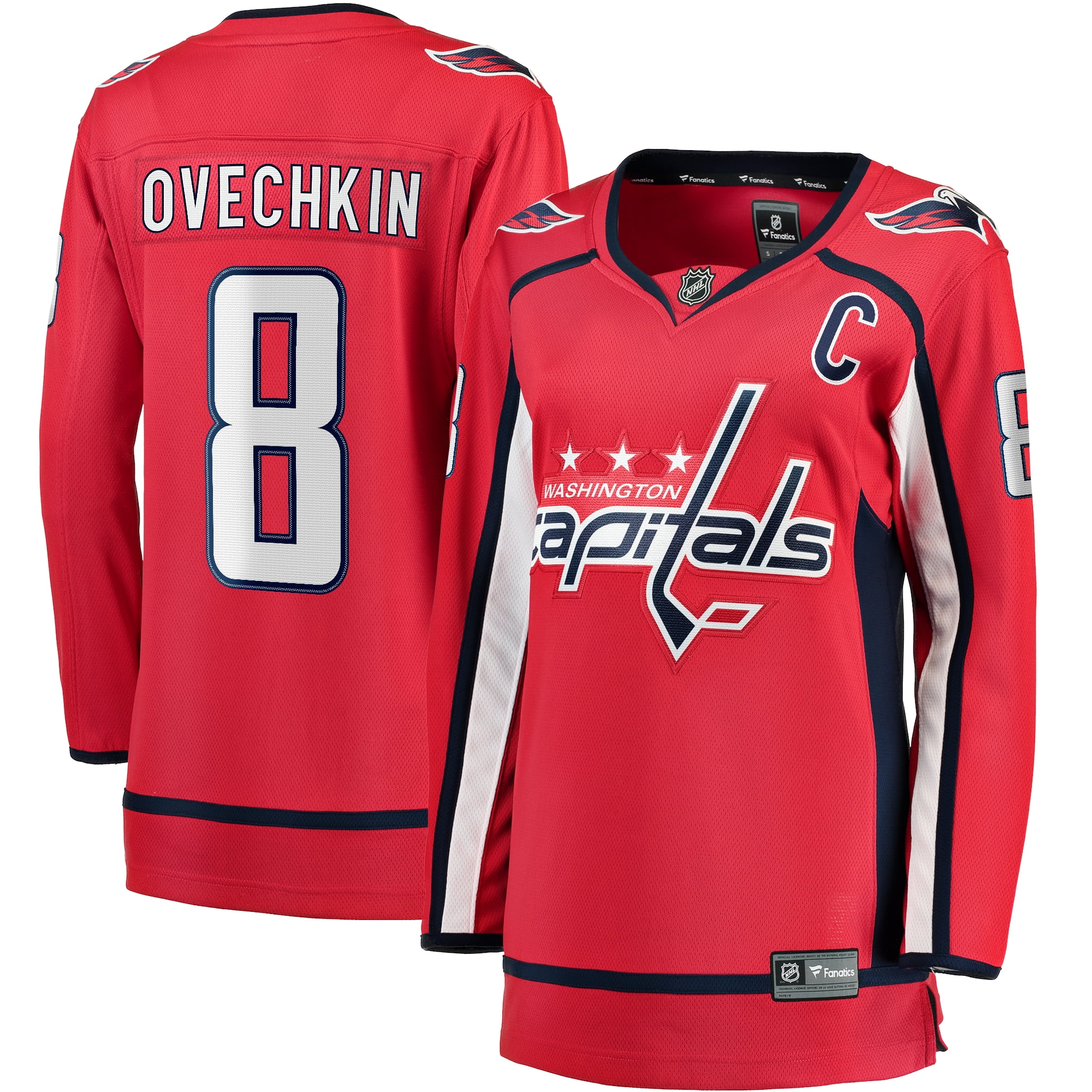 Women s Fanatics Alexander Ovechkin Red Washington Capitals Captain Patch Home Breakaway Player Jersey Walmart