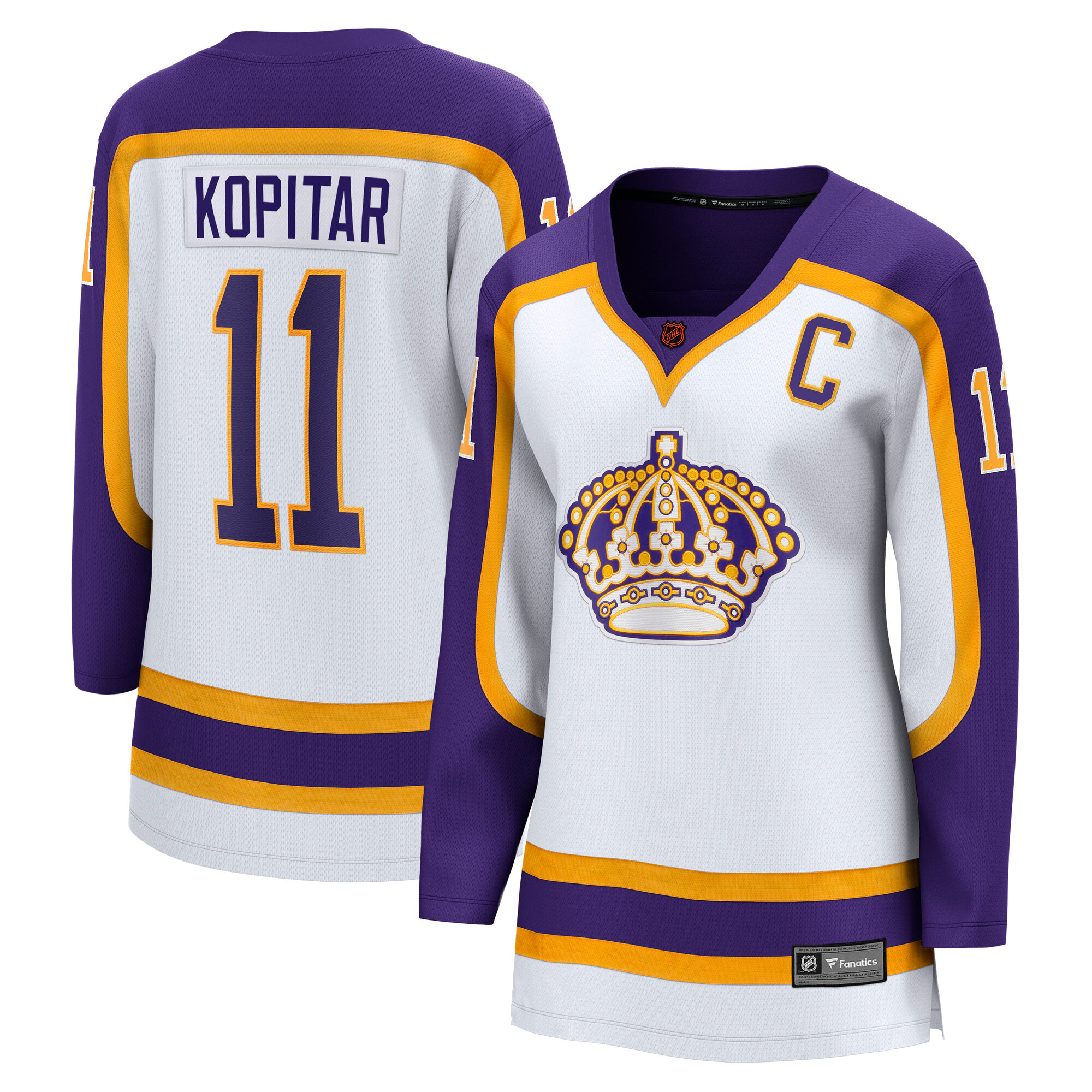 Women's Fanatics Anze Kopitar-White Los Angeles Kings Special Edition 2.0 Breakaway Captain's Patch Jersey