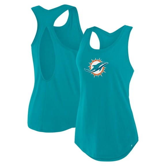 Women's Fanatics Aqua Miami Dolphins Iron Fan Tank Top