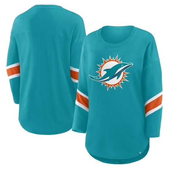 Women's Fanatics  Aqua Miami Dolphins Redzone 3/4-Sleeve T-Shirt