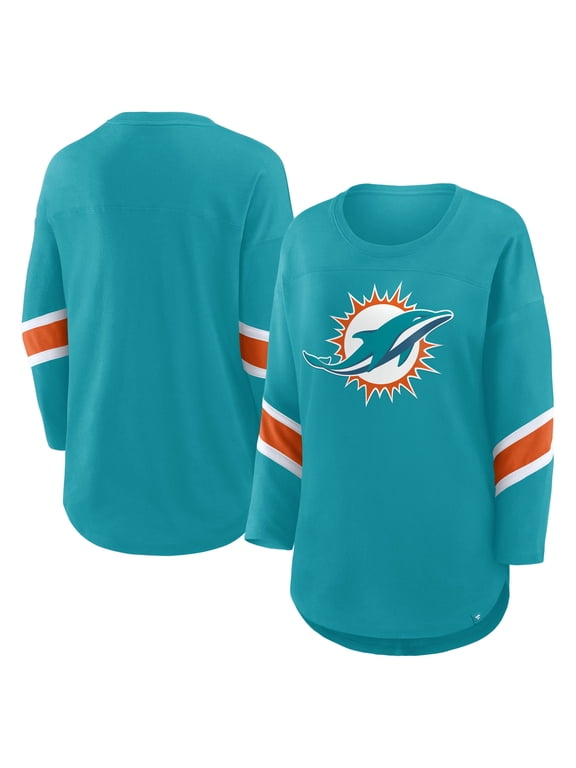 Women's Fanatics Aqua Miami Dolphins Redzone 3/4-Sleeve T-Shirt