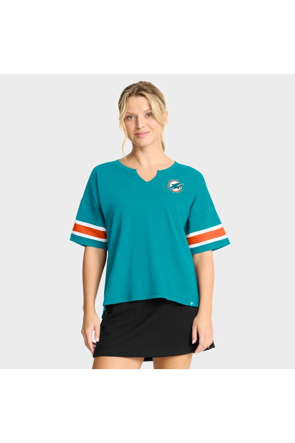 Women's Fanatics Aqua Miami Dolphins Redzone Curl Route T-Shirt