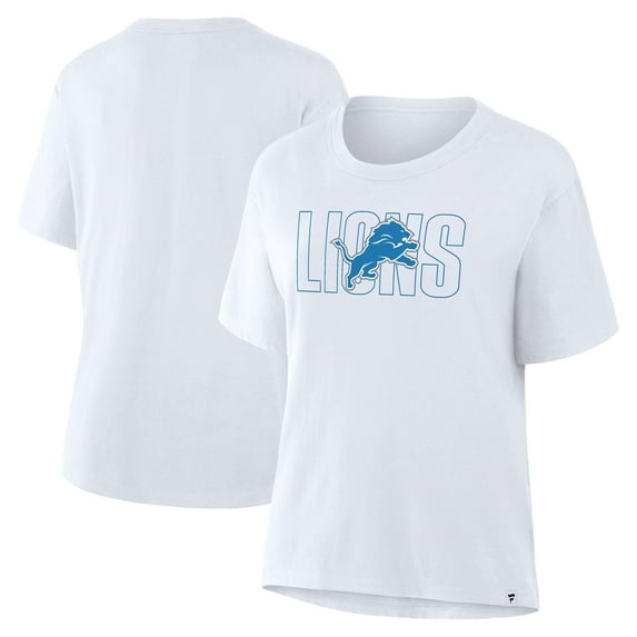Women's Fanatics Ash Detroit Lions Line Em Up T-Shirt