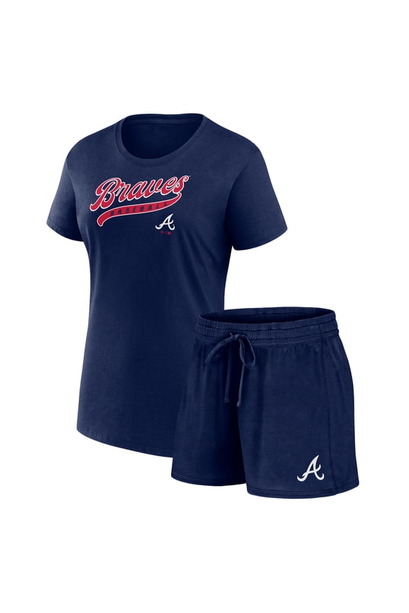 Women's Fanatics Atlanta Braves Start to Finish T-Shirt & Shorts Combo Pack