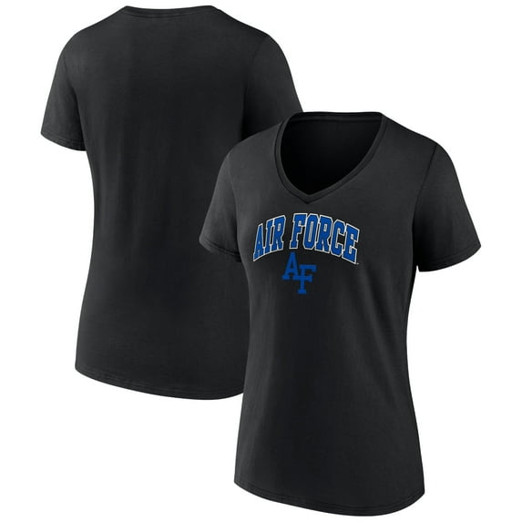 Women's Fanatics Black Air Force Falcons Evergreen Campus V-Neck T-Shirt