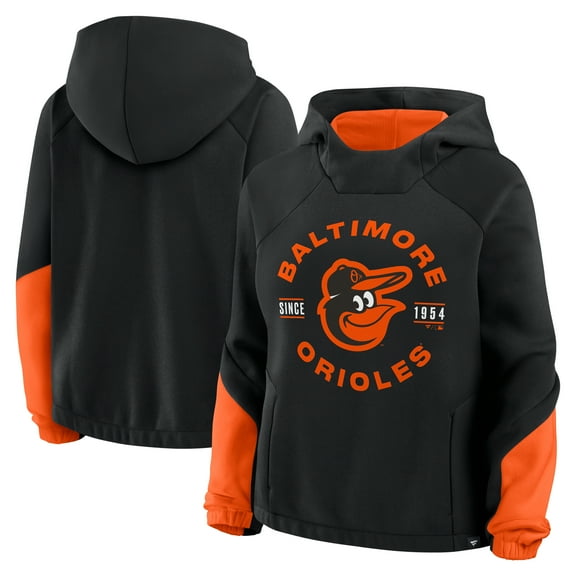 Women's Fanatics Black Baltimore Orioles Oversized Time to Win Pullover Hoodie