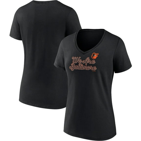 Women's Fanatics Black Baltimore Orioles Regulation V-Neck T-Shirt