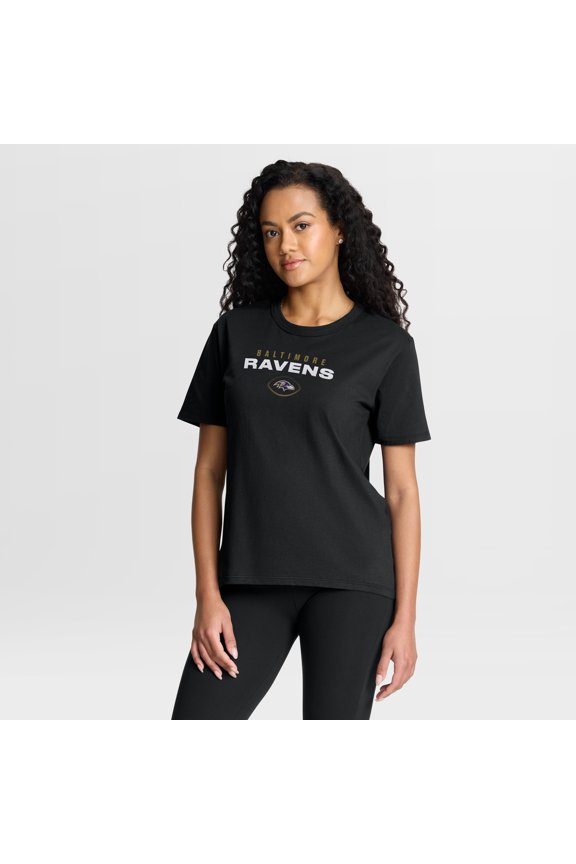 Women's Fanatics Black Baltimore Ravens Fade Legacy T-Shirt