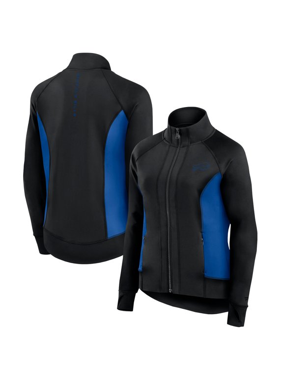 Women's Fanatics Black Buffalo Bills Studio Fitted Full-Zip Gym Track Jacket