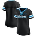 thumbnail image 1 of Women's-Fanatics  Black Carolina Panthers True Catch Iconic Rhinestone Bling Athena Lace-Up T-Shirt, 1 of 3