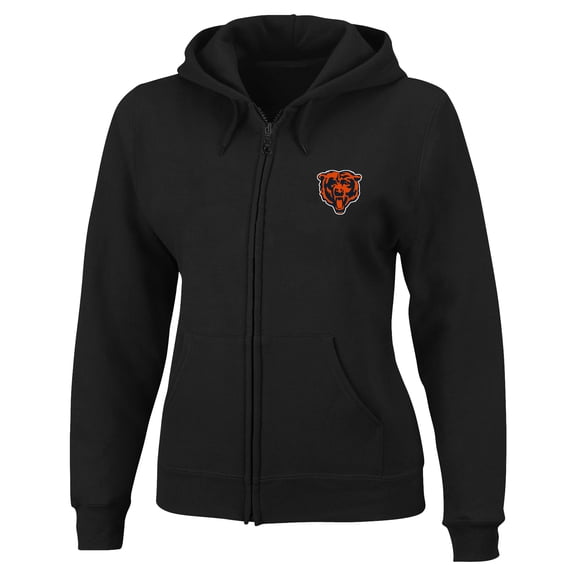 Women's Fanatics Black Chicago Bears Plus Size Full-Zip Hooded Sweatshirt