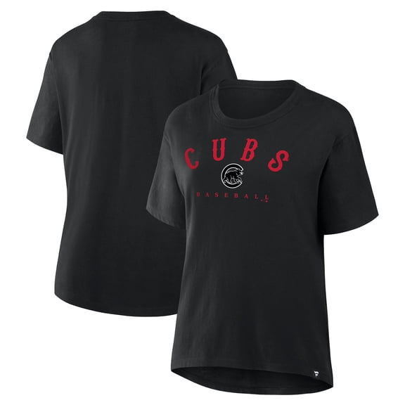 Women's Fanatics Black Chicago Cubs Home Run Legacy T-Shirt