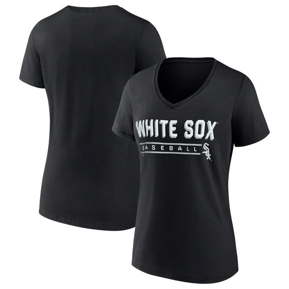 Women's Fanatics Black Chicago White Sox One & Only V-Neck T-Shirt