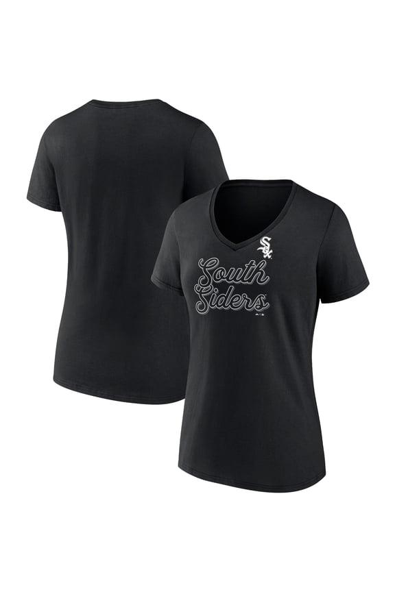 Women's Fanatics Black Chicago White Sox Regulation V-Neck T-Shirt