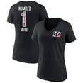thumbnail image 1 of Women's Fanatics Black Cincinnati Bengals Plus Size Mother's Day #1 Mom V-Neck T-Shirt, 1 of 3