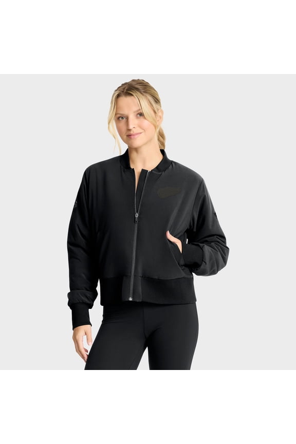 Women's Fanatics Black Detroit Red Wings Authentic Pro Road Full-Zip Bomber Jacket