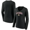 thumbnail image 1 of Women's Fanatics Black ECU Pirates Campus Long Sleeve V-Neck T-Shirt, 1 of 3