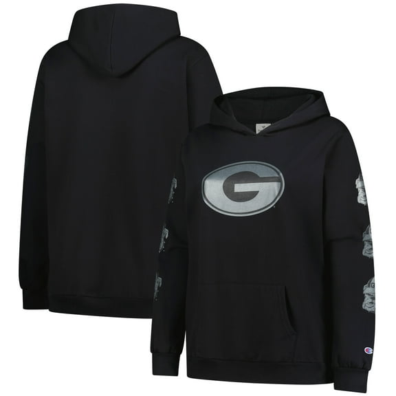 Women's Fanatics Black Georgia Bulldogs Plus Size Sleeve Hit Pullover Hoodie