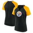 thumbnail image 1 of Women's Fanatics Black/Gold Pittsburgh Steelers Glittered Primary Raglan T-Shirt, 1 of 3