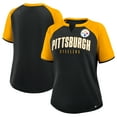 thumbnail image 1 of Women's Fanatics Black/Gold Pittsburgh Steelers Height Advantage T-Shirt, 1 of 3