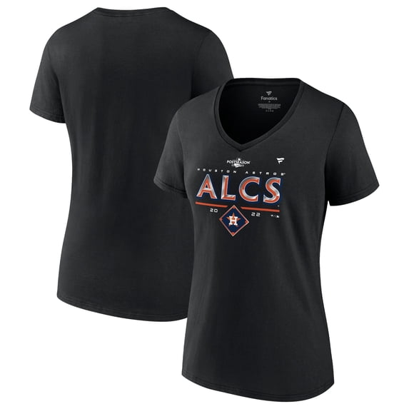 Women's Fanatics Black Houston Astros 2022 Division Series Winner Locker Room Plus Size V-Neck T-Shirt