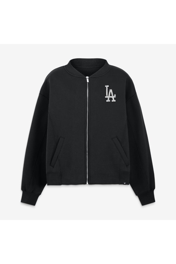 Women's Fanatics Black Los Angeles Dodgers Oversized Rage Against Full-Zip Jacket