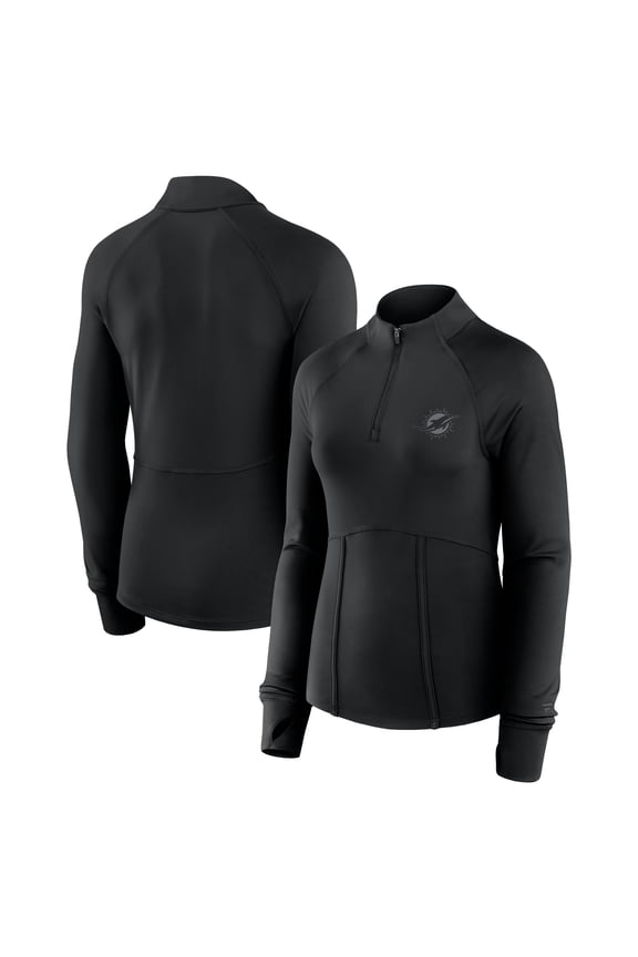 Women's Fanatics Black Miami Dolphins Elements Quarter-Zip Jacket