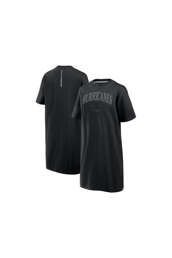 Women's Fanatics Black Miami Hurricanes Elements Go Tri-Blend T-Shirt Dress