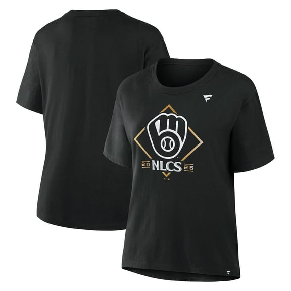 Women's Fanatics Black Milwaukee Brewers 2025 National League Division Series Champions Locker Room T-Shirt