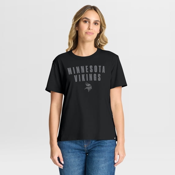 Women's Fanatics Black Minnesota Vikings Blackout Kneel Down Legacy T-Shirt